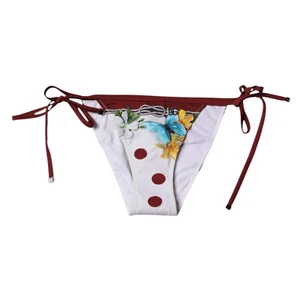 DOLCE & GABBANA Swimwear White Floral Print Swimsuit Bikini Bottom IT2 /S 500usd - Picture 1 of 5