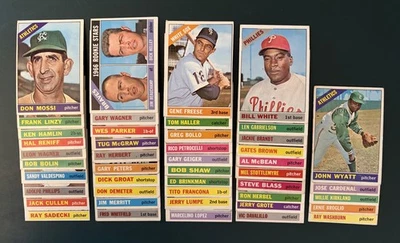 Lote de 45 tarjetas de béisbol Topps 1966, baja calidad Foto 1 de 4