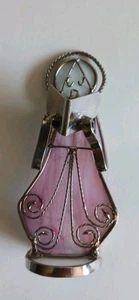 Stained Glass Singing Angel Irridescent Pink - Picture 1 of 3