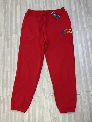 Polo Ralph Lauren The Big Fit RL Fleece Sweatpants Joggers Mens Medium Red $138 - Image 1 of 4
