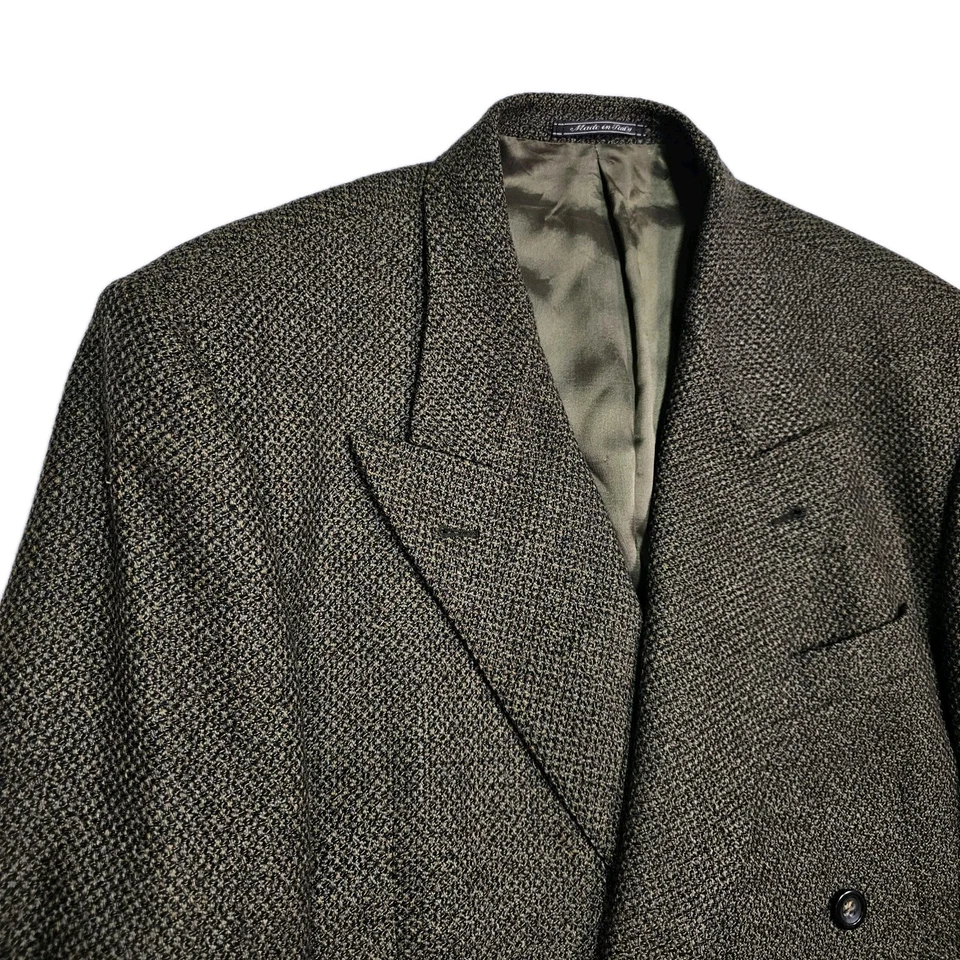 Blazer Ermenegildo Zegna 41L Tweed Lana Cachemira Doble Pecho Abrigo Deportivo Chaqueta Foto 1 de 4