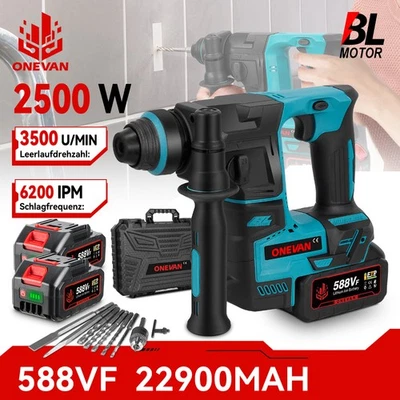 ONEVAN Für Makita Akku Bohrhammer Elektro Schlagbohrmaschine Bohrmaschine 2 Modi Koffer