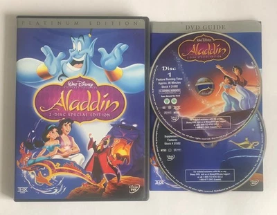 ALADDIN – Walt Disney - DVD Region 1  2x Disc Platinum Edition Robin Williams - Image 1 of 4