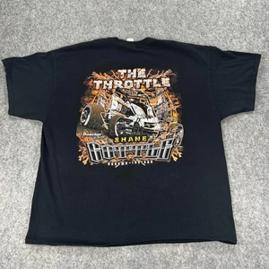 Graphic Racing Tee Shirt Mens XXL Black Orange Sprint Car The Throttle Dual Side - Picture 1 of 8