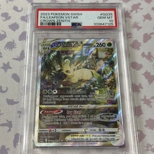 PSA 10 - Leafeon Vstar GG35/GG70 Sword & Shield Crown Zenith Gallarian Gallery - Picture 1 of 4