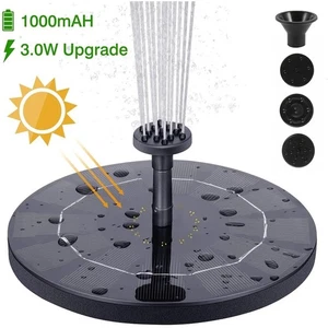 13cm Solar Fountain Pump with 6 Nozzles for Garden Bird Bath Pond Outdoor - Picture 1 of 10