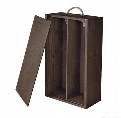 Weinbox Weinkiste für 2 Flasche Geschenkbox Holzkiste Weinflaschenbox Gravur ⭐⭐⭐ - Bild 1 von 4
