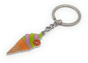 Llavero De Postre De Helado Suave Naranja De Metal Multicolor - Imagen 1 de 4