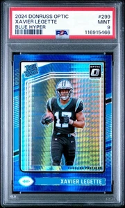 Xavier Legette [RC] - 2024 Donruss Optic Rookie Blue Hyper | Panthers - PSA 9 - Picture 1 of 3