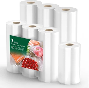 7 Pack 28Cmx6M (3 Rolls),20Cmx6M (3 Rolls),15Cmx6M (1 Roll),Food save Vacuum Sea - Picture 1 of 14
