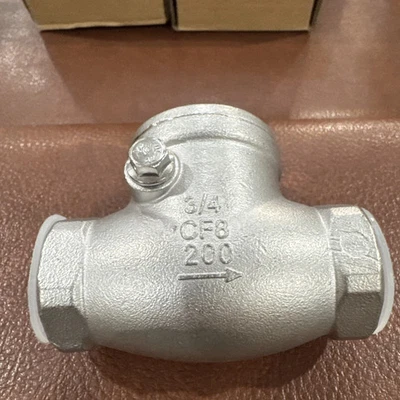 3/4” NPT Swing Check Valve Stainless Steel  200 Psi CF8 - Image 1 of 4