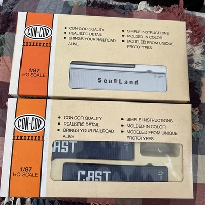 HO Con Cor 40’ Piggy Back Ribbed Container 3 Pk. Set Of 2 New - Image 1 of 4