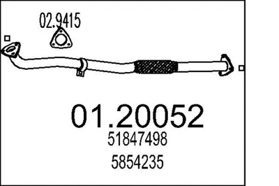 MTS Abgasrohr 01.20052 für FIAT CROMA VECTRA SAAB OPEL SIGNUM CC Z02 Z03 Caravan - Bild 1 von 4