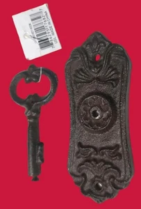 Cast Iron Wall Hook – Vintage Key Design Rustic Coat & Hat Hanger Home Decor - Picture 1 of 6