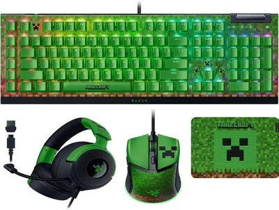 Minecraft x Razer gaming keyboard, headphones, mouse and mousepad set - Image 1 of 4