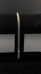 Pulsera cubana de plata de ley 925 maciza 7 1/2. 4mm - Imagen 1 de 9