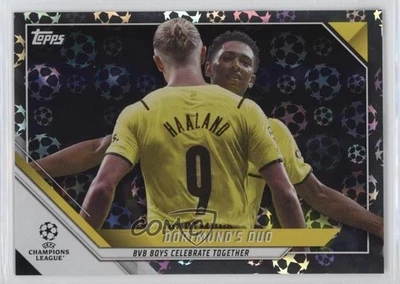 2021 Topps UCL Collection Checklist Starball Foil Jude Bellingham Erling Haaland - Image 1 of 3