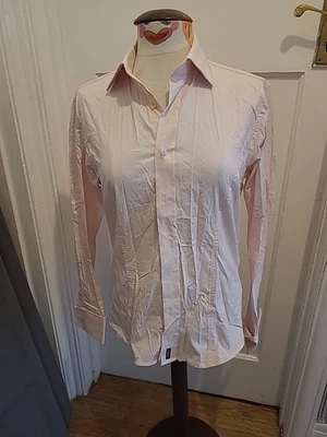 Mens Voeut Moda Size Small Pale Pink Long Sleeved Shirt - Image 1 of 4