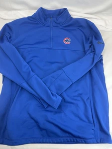 Nike Chicago Cubs Jacket Mens 2XL Blue Red 1/4 Zip Dri-Fit Pullover Baseball MLB - Picture 1 of 8