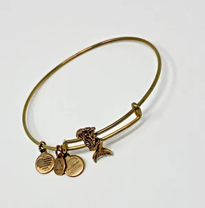 Alex & Ani Gold " Mermaid " Slider Charm Bangle Bracelet - Picture 1 of 4