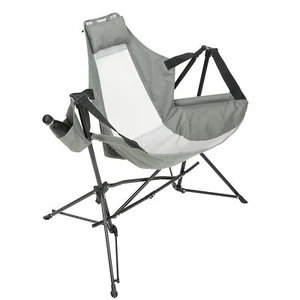 Hammock Design Steel Folding Chair for Camping Outdoor Grey - Picture 1 of 17