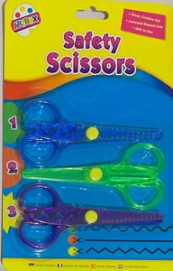 Kids Safety Scissors Novelty Cut 3 x Scissors Stationery Craft Art Paper Scissor - Picture 1 of 4