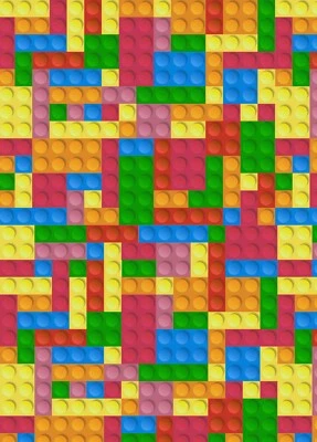 BUILDING BLOCKS Birthday Gift Wrap - Building Bricks Wrapping Paper - Bricks - Image 1 of 2