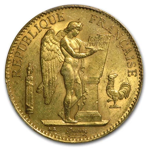 1878-1914 Frankreich Gold 100 Francs Glücksengel Stempelglanz - Bild 1 von 2