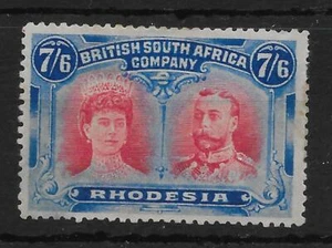 RHODESIEN SG162 1910-3 7/6 KARMIN & HELLBLAU MTD POSTFRISCH - Bild 1 von 1