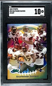 Baltimore Ravens 2009 eTopps #52 /699 SGC 10 Flacco/Lewis/Reed/Suggs/McClain SP - Picture 1 of 4
