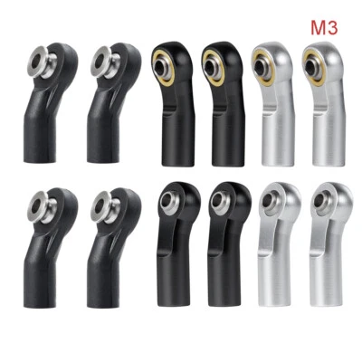 10x M3 RC Tie Link Rod End Ball Joint Head Bent for 1/10 SCX10 Car Crawler Buggy - Image 1 of 4