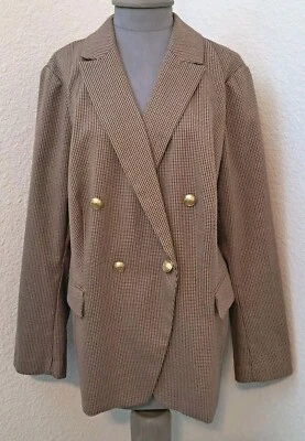 Chaqueta Blazer Lane Bryant Mujer 20 Pata de Gallo Marrón Negro Blanco Carrera  Foto 1 de 4