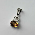 Sterling Silver Pendant. Real/Genuine Citrine AAA Grade 8x6mm mixed - Cut stone