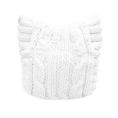Handmade Knit Pussycat Hat Womens Parade Cap Cat Ears Cute Beanie Gift - Image 1 of 2