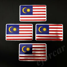 4pcs Metal Malaysia Flag Car Trunk Fender Door Emblem Badge Decal Stickers