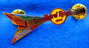DENVER GEOLOGICAL ROCK STRATA SURVEY FLYING V GUITAR Hard Rock Cafe PIN LE - Picture 1 of 1