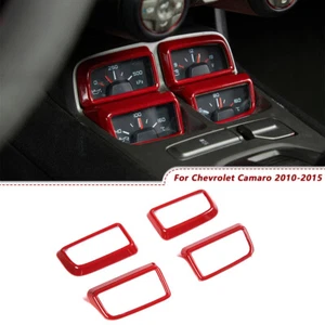 Cuadro de moldura de cubierta de tablero delantero de cambio de marchas para Chevrolet Camaro 2010-2015 rojo - Imagen 1 de 11