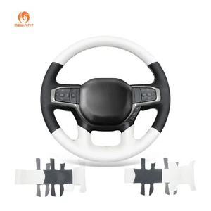 MEWANT White Black PU Leather Steering Wheel Cover for Dodge Ram 1500 2019-2021 - Bild 1 von 10