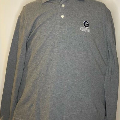 Georgetown￼ Hoyas Bulldog Mens Gray  Collared Long Sleeve Sweater Size Large - Image 1 of 4