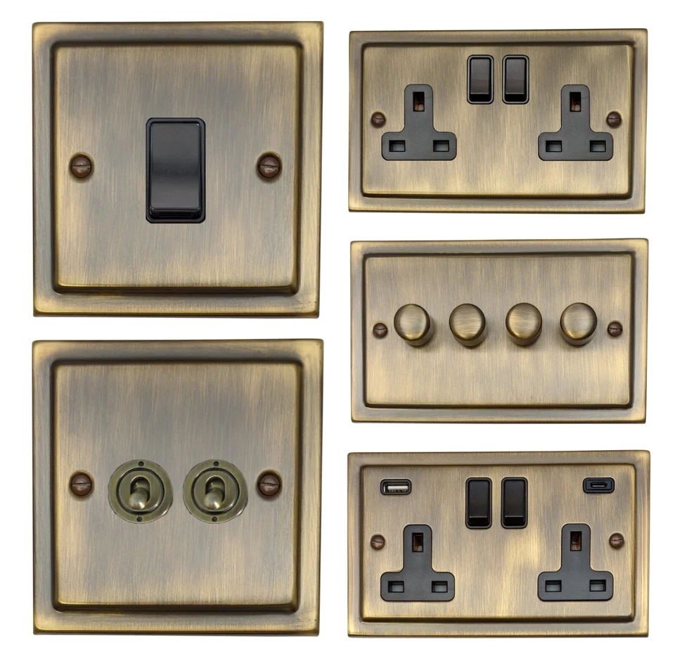 G&H Trimline Antique Brass TABB Light Switches, Plug Sockets, Dimmers, Toggles - Image 1 of 1