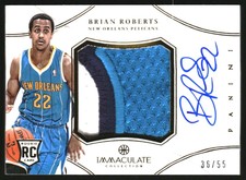 2012-13 Immaculate Collection Jumbo Patch Autographs #BR Brian Roberts Jersey/55