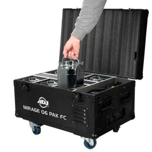 ADJ Mirage Q6 Pack Battery Outdoor LED Uplighter Pack of 6 + Charging Flightcase - Picture 1 of 10