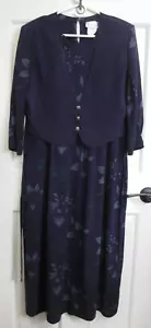 Vintage Miss Dorby Vest Dress Purple Womens Size 12 Chest 40 Floral 33377 - Picture 1 of 5
