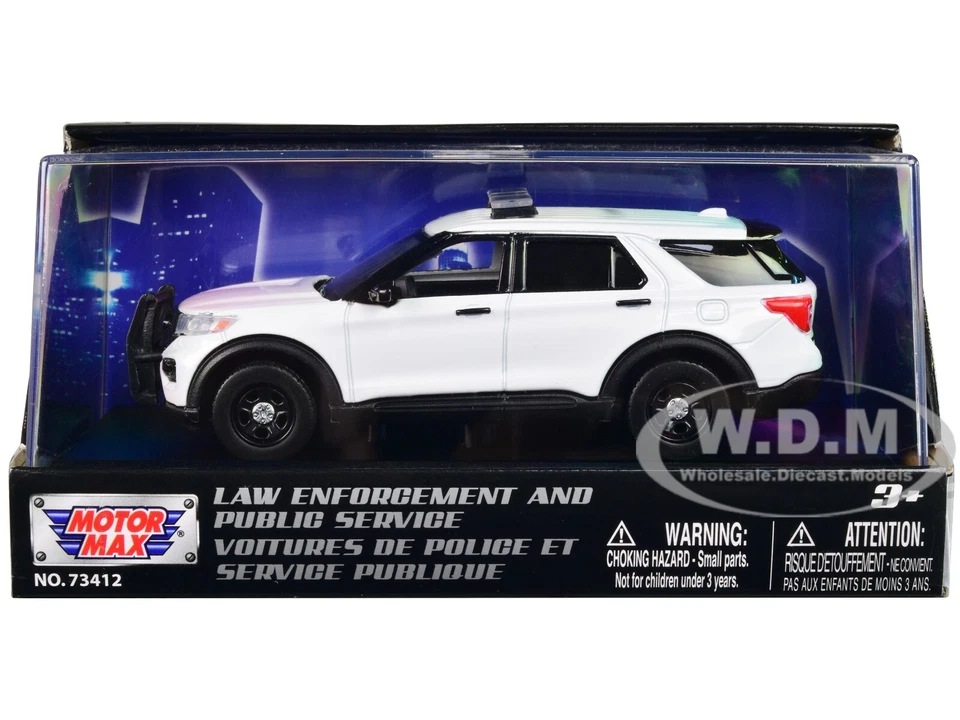 2022 FORD POLICE INTERCEPTOR UTILITY PLAIN WHITE 1/43 DIECAST CAR MOTORMAX 79496 - Image 1 of 1