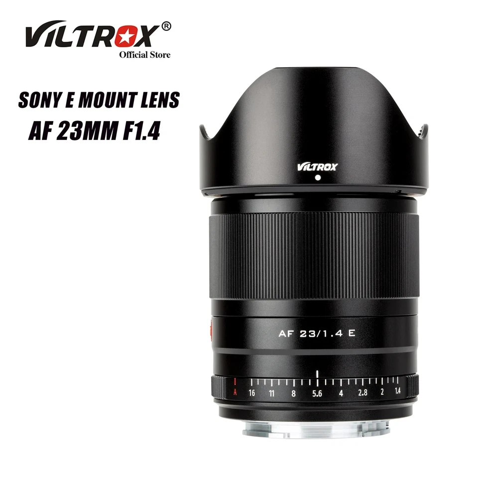 VILTROX 23mm F1.4 Sony E Auto Focus Lens Large Aperture Low Light Shooting Cam - Image 1 of 4