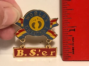 WORLD'S GREATEST BSer, LAPEL PIN BY HANG TEN - Picture 1 of 9