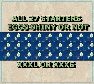 6IV Shiny  ALL 27 STARTERS IN EGGS Pokemon Scarlet/Violet XXXL/S - Picture 1 of 2