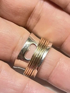 Lisa Leonard Designs (c) Sterling Silver 10K Yellow Gold Brave Love Ring (7.5) - Picture 1 of 9