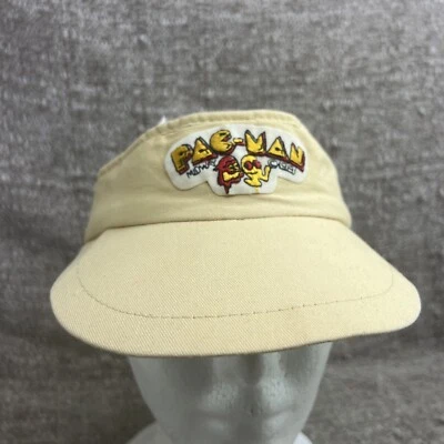 Pac Man Visor Video Game Embroidered Vintage Strapback Hat Tan - Image 1 of 4