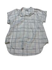 Kathmandu Womens White Blue Check Shortsleeve Button Up Shirt Size 12 GC